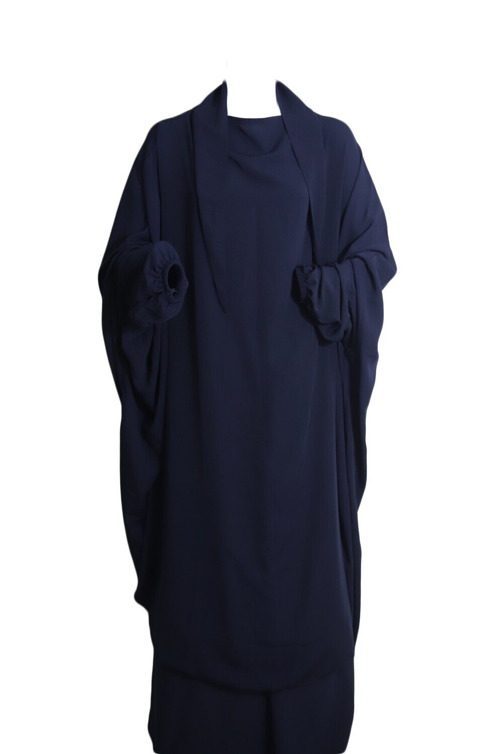 Buy jilbab 2 piece in many different colors. Blue, purple, black, gray, green and more.