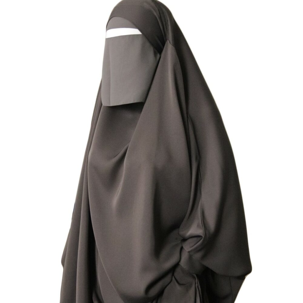 Short One Layer Niqab, Gray